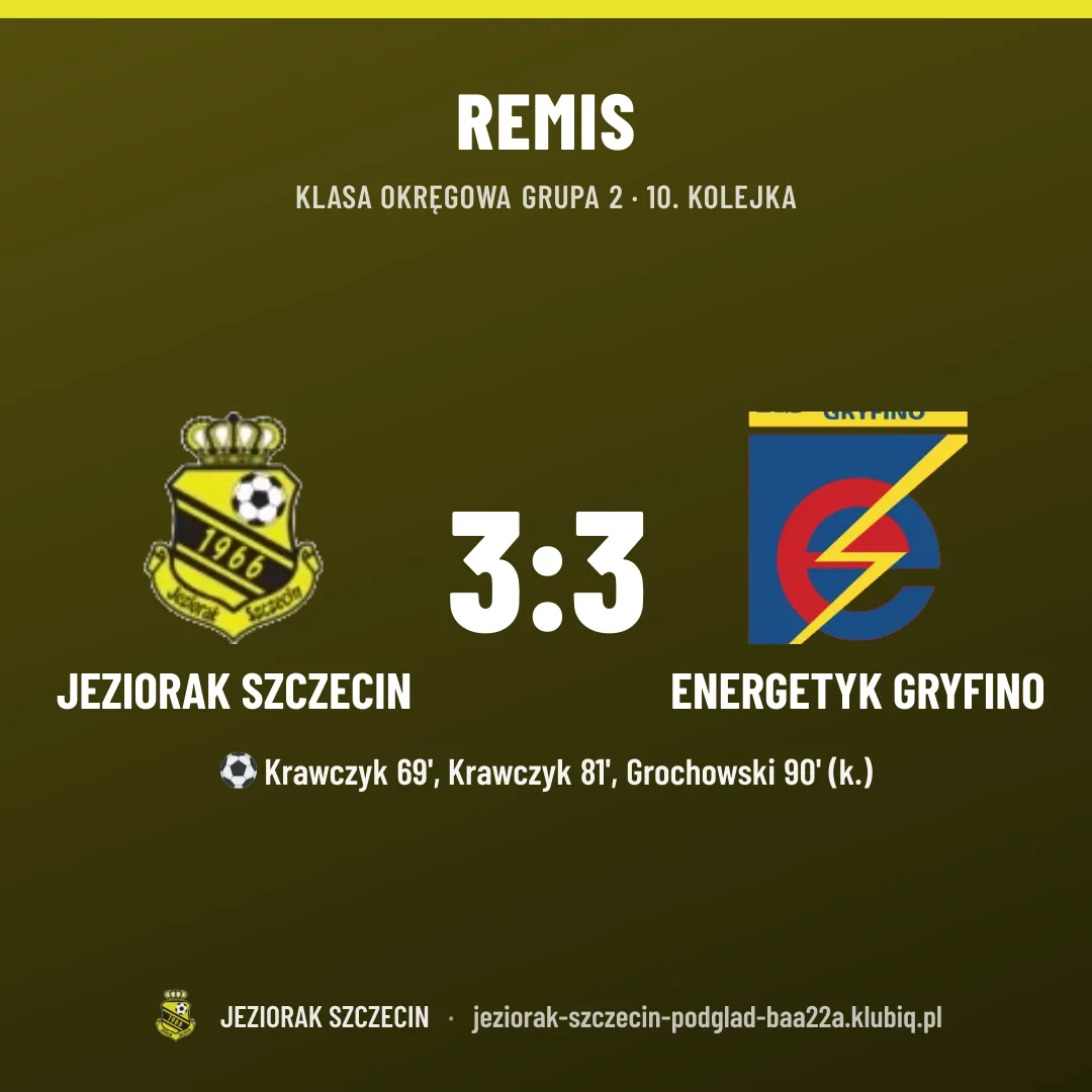 Jeziorak Szczecin 3:3 Energetyk Gryfino