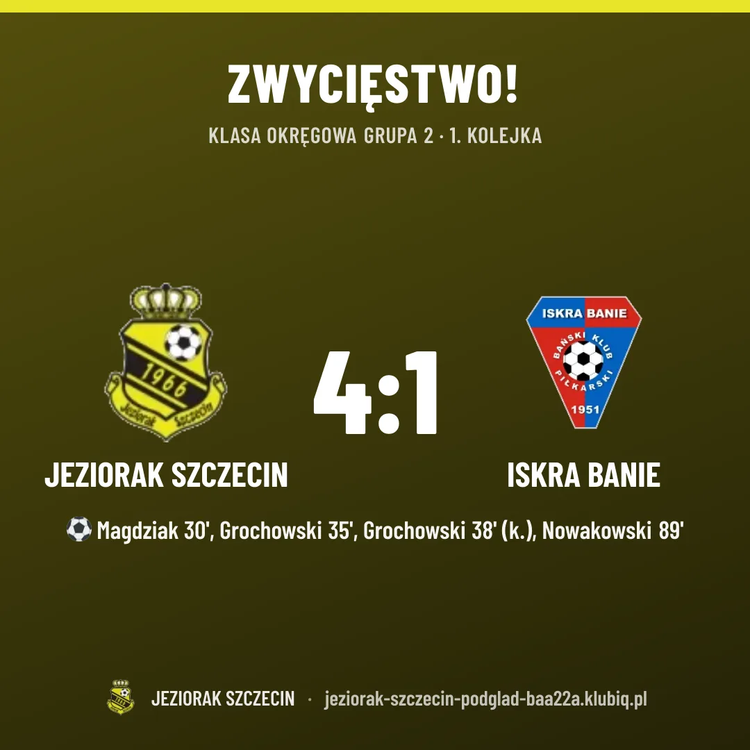 Jeziorak Szczecin 4:1 ISKRA Banie